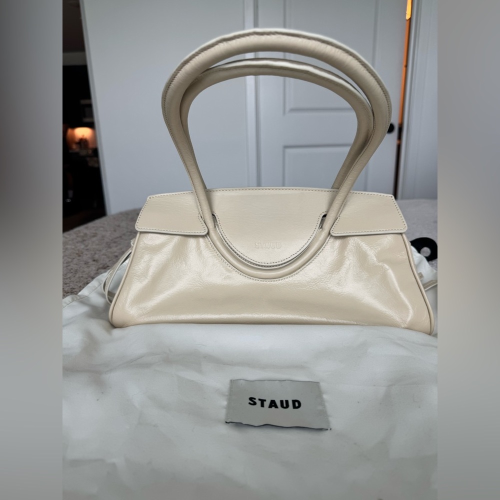 STAUD Cream Leather Shoulder Bag - Picture 3 of 11